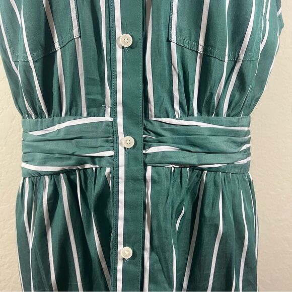 Derek Lam Crosby 10 Green Pinstripe Dress Woman’s Size 12 - Picture 3 of 5
